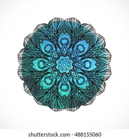 Mandala. Vintage decorative elements. Hand drawn background. Round Ornament Pattern