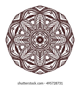 Mandala. Vintage decorative elements. Hand drawn background. Round Ornament Pattern