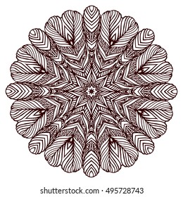 Mandala. Vintage decorative elements. Hand drawn background. Round Ornament Pattern