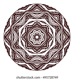 Mandala. Vintage decorative elements. Hand drawn background. Round Ornament Pattern