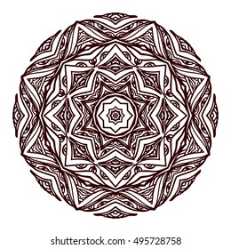 Mandala. Vintage decorative elements. Hand drawn background. Round Ornament Pattern
