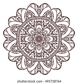 Mandala. Vintage decorative elements. Hand drawn background. Round Ornament Pattern
