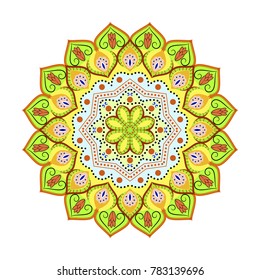 Mandala. Vintage decorative elements. Hand drawn background. Logo. Oriental pattern, decorative ornament, floral design element.