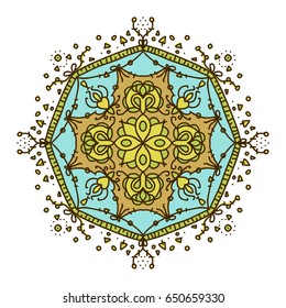 Mandala. Vintage decorative elements. Islam, Arabic, Indian, moroccan,spain, turkish, pakistan, motifs.