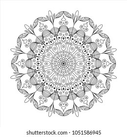Mandala. Vintage decorative elements. Oriental pattern. Anti-stress therapy. Logo of yoga. Mandala for coloring. Decorative round ornaments. Vector illustration.