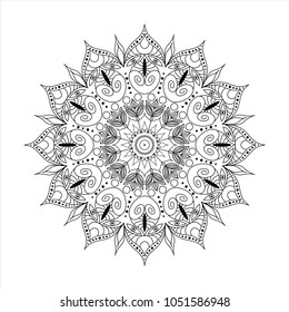 Mandala. Vintage decorative elements. Oriental pattern. Anti-stress therapy. Logo of yoga. Mandala for coloring. Decorative round ornaments. Vector illustration.