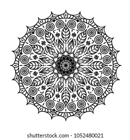 Mandala. Vintage decorative elements. Oriental pattern. Anti-stress therapy. Logo of yoga. Mandala for coloring. Decorative round ornaments. Vector illustration.
