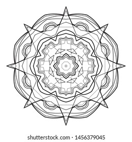 Mandala. Vintage decorative elements. Oriental pattern, vector illustration. Coloring book page. Islam, Arabic, Indian, moroccan spain turkish mystic ottoman motifs