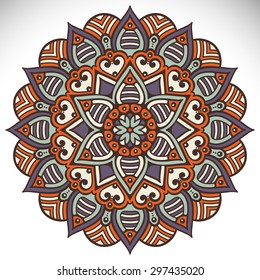 Mandala. Vintage decorative elements. Oriental pattern, vector illustration.  Islam, Arabic, Indian, turkish, pakistan, chinese, ottoman motifs