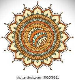 Mandala. Vintage decorative elements. Oriental pattern, vector illustration.  Islam, Arabic, Indian, turkish, pakistan, chinese, ottoman motifs