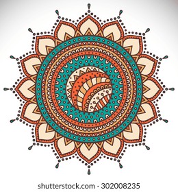 Mandala. Vintage decorative elements. Oriental pattern, vector illustration.  Islam, Arabic, Indian, turkish, pakistan, chinese, ottoman motifs