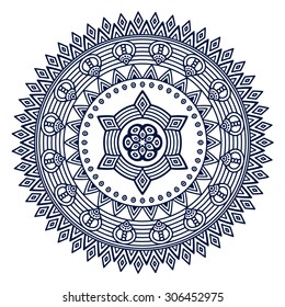 Mandala. Vintage decorative elements. Oriental pattern, vector illustration.  Islam, Arabic, Indian, turkish, pakistan, chinese, ottoman motifs