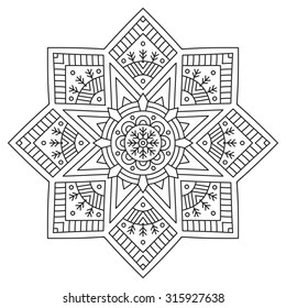 Mandala. Vintage decorative elements. Oriental pattern, vector illustration.  Islam, Arabic, Indian, turkish, pakistan, chinese, ottoman motifs