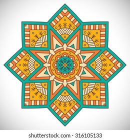 Mandala. Vintage decorative elements. Oriental pattern, vector illustration.  Islam, Arabic, Indian, Turkish, Pakistan, Chinese, ottoman motifs