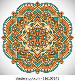 Mandala. Vintage decorative elements. Oriental pattern, vector illustration.  Islam, Arabic, Indian, Turkish, Pakistan, Chinese, ottoman motifs