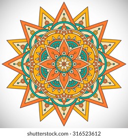 Mandala. Vintage decorative elements. Oriental pattern, vector illustration.  Islam, Arabic, Indian, turkish, pakistan, chinese, ottoman motifs