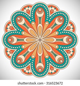 Mandala. Vintage decorative elements. Oriental pattern, vector illustration.  Islam, Arabic, Indian, turkish, pakistan, chinese, ottoman motifs