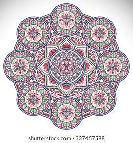 Mandala. Vintage decorative elements. Oriental pattern, vector illustration.  Islam, Arabic, Indian, turkish, pakistan, chinese, ottoman motifs