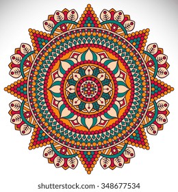 Mandala. Elementos decorativos de época. Patrón oriental, ilustración vectorial.  Islam, árabe, indio, turco, pakistán, motivos chinos, otomanos