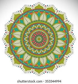 Mandala. Vintage decorative elements. Oriental pattern, vector illustration.  Islam, Arabic, Indian, turkish, pakistan, chinese, ottoman motifs