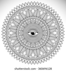 Mandala. Vintage decorative elements. Oriental pattern, vector illustration.  Islam, Arabic, Indian, Turkish, Pakistan, Chinese, Ottoman motifs