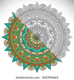 Mandala. Vintage decorative elements. Oriental pattern, vector illustration.  Islam, Arabic, Indian, Turkish, Pakistan, Chinese, Ottoman motifs