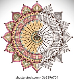 Mandala. Vintage decorative elements. Oriental pattern, vector illustration.  Islam, Arabic, Indian, Turkish, Pakistan, Chinese, Ottoman motifs