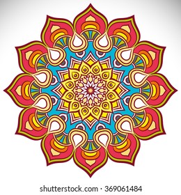Mandala. Vintage decorative elements. Oriental pattern, vector illustration.  Islam, Arabic, Indian, Turkish, Pakistan, Chinese, Ottoman motifs