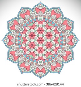 Mandala. Vintage decorative elements. Oriental pattern, vector illustration. Islam, Arabic, Indian, turkish, pakistan, chinese, ottoman motifs