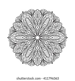 Mandala. Vintage decorative elements. Oriental pattern, vector illustration. Islam, Arabic, Indian, turkish, pakistan, chinese, ottoman motifs. Coloring page.