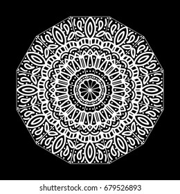 Mandala. Vintage decorative elements. Oriental pattern, vector illustration. Islam, Arabic, Indian, moroccan,spain, turkish, pakistan, chinese, mystic, ottoman motifs. Coloring book page