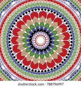  Mandala. Vintage decorative elements. Oriental pattern, vector illustration. Islam, Arabic, Indian, moroccan,spain, turkish, pakistan, chinese, mystic, ottoman motifs. Coloring book page