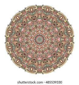 Mandala. Vintage design elements. Hand drawn background. Mandala vector for art, coloring book, zendoodle. Hand drawn round zentangle for coloring book pages. 