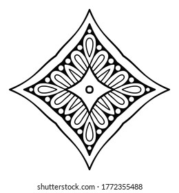 Mandala. Elementos decorativos indios de época