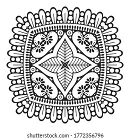 Mandala. Elementos decorativos indios de época