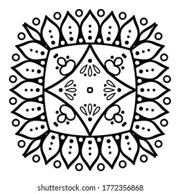 Mandala. Elementos decorativos indios de época