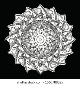 Mandala vintage luxury decorative design. Vector Mandala, mehndi tracery wheel design. Ethnic ornaments, colorful doodle symmetry textures. Meditation: Hopefully the traditional spiritual of my people