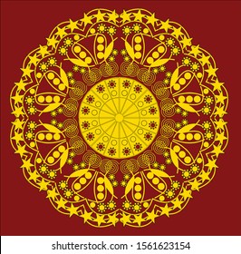 Mandala vintage luxury decorative design. Vector Mandala, mehndi tracery wheel design. Ethnic ornaments, colorful doodle symmetry textures. Meditation: Hopefully the traditional spiritual of my people
