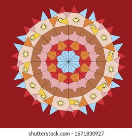 Mandala vintage luxury decorative design. Vector Mandala, mehndi tracery wheel design. Ethnic ornaments, colorful doodle symmetry textures. Meditation: Hopefully the traditional spiritual of my people