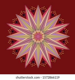 Mandala vintage luxury decorative design. Vector Mandala, mehndi tracery wheel design. Ethnic ornaments, colorful doodle symmetry textures. Meditation: Hopefully the traditional spiritual of my people