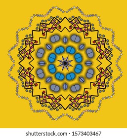 Mandala vintage luxury decorative design. Vector Mandala, mehndi tracery wheel design. Ethnic ornaments, colorful doodle symmetry textures. Meditation: Hopefully the traditional spiritual of my people