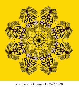 Mandala vintage luxury decorative design. Vector Mandala, mehndi tracery wheel design. Ethnic ornaments, colorful doodle symmetry textures. Meditation: Hopefully the traditional spiritual of my people