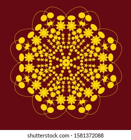 Mandala vintage luxury decorative design. Vector Mandala, mehndi tracery wheel design. Ethnic ornaments, colorful doodle symmetry textures. Meditation: Hopefully the traditional spiritual of my people
