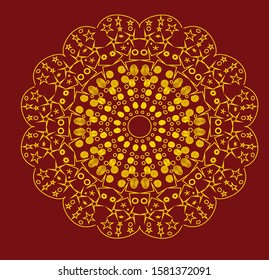 Mandala vintage luxury decorative design. Vector Mandala, mehndi tracery wheel design. Ethnic ornaments, colorful doodle symmetry textures. Meditation: Hopefully the traditional spiritual of my people