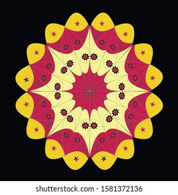 Mandala vintage luxury decorative design. Vector Mandala, mehndi tracery wheel design. Ethnic ornaments, colorful doodle symmetry textures. Meditation: Hopefully the traditional spiritual of my people