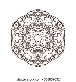 Mandala. Vintage monochrome decorative element. Hand drawn vector.