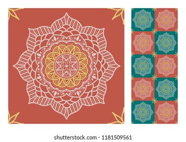 Mandala vintage patterns antique seamless design in Vector illustration