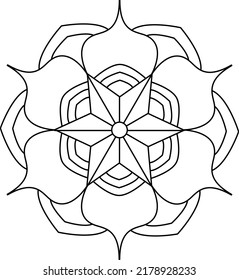 Mandala. Vintage Round Ornament Pattern. Stylized Ornamental Flower. Decorative element for any kind of design. Coloring book.