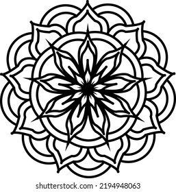 Mandala. Vintage Round Ornament Pattern. Stylized Ornamental Flower. Decorative element for any kind of design. Coloring book.