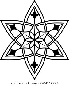 Mandala. Vintage Round Ornament Pattern. Stylized Ornamental Flower. Decorative element for any kind of design. Coloring book.